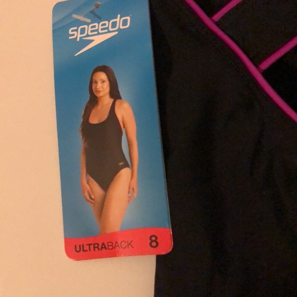 Speedo 1 piece swimsuit NWT S 8, Black & Pink - Picture 10 of 12